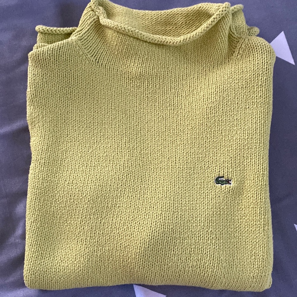 Lacoste Chartreuse Mock Neck Sweater